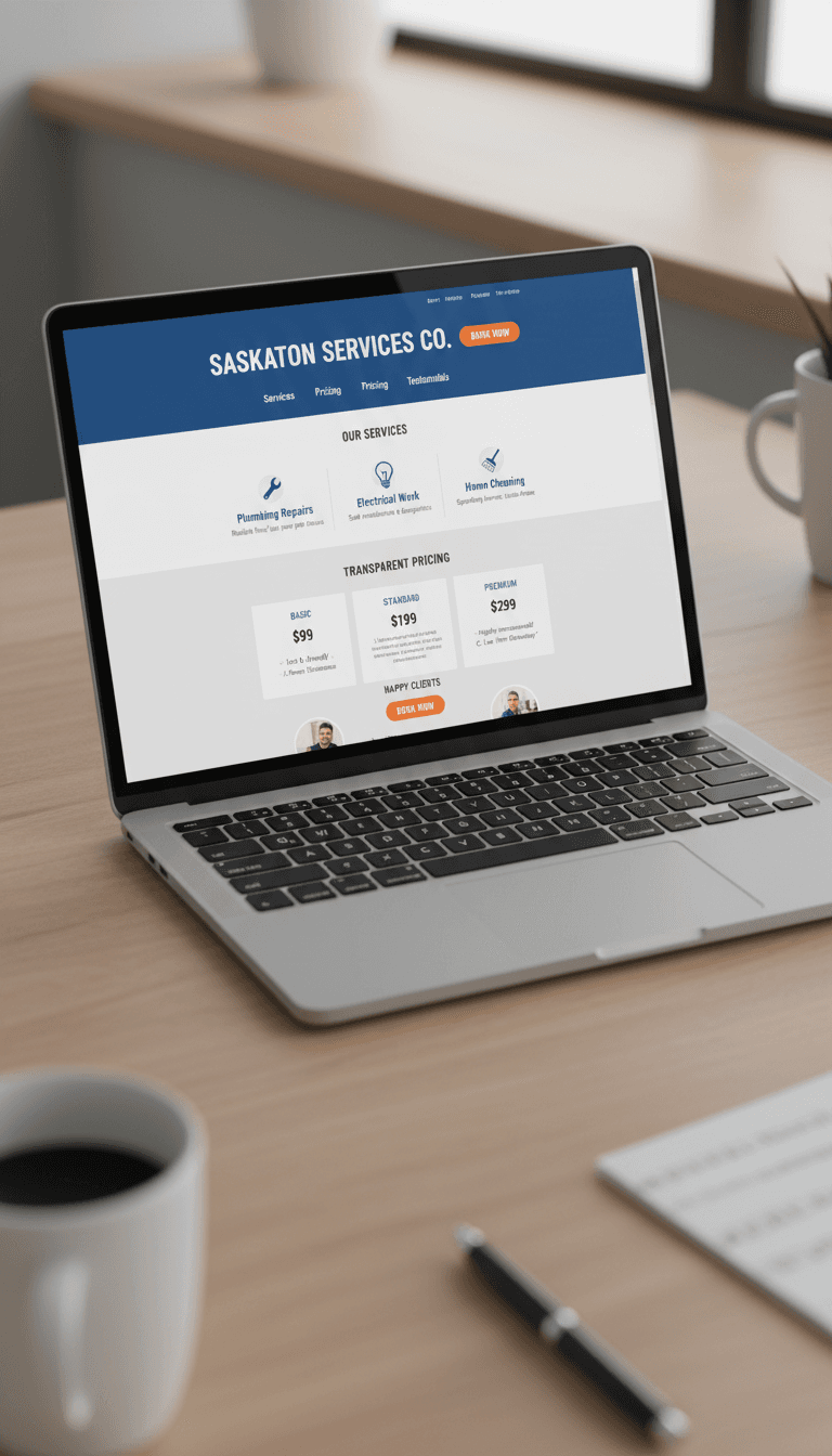 A service business website homepage